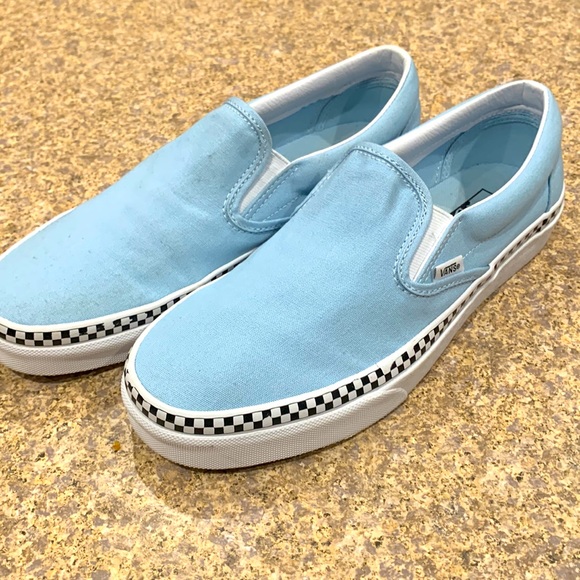 Vans Shoes - Vans classic slip on light blue 9.5 women, 8 men